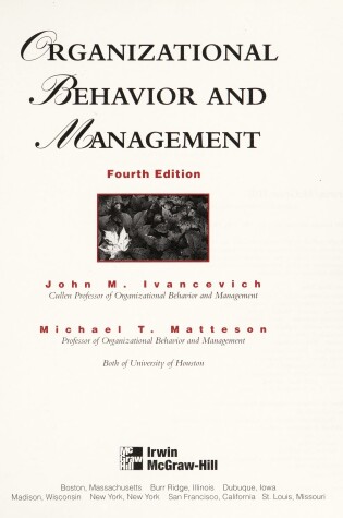 Cover of Org Beh Mgmt Intl Ed