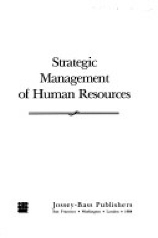 Cover of Strategic Management of Human Resources