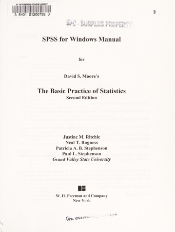 Book cover for Basic Practice of Statistic (Wm)