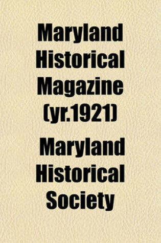 Cover of Maryland Historical Magazine (Yr.1921)