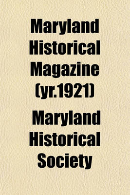 Book cover for Maryland Historical Magazine (Yr.1921)