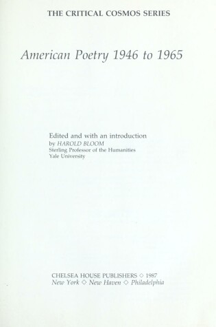 Cover of American Poetry 1946-1965(oop)