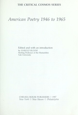 Cover of American Poetry 1946-1965(oop)