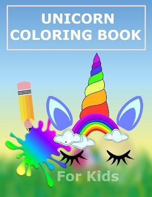 Book cover for unicorn coloring book