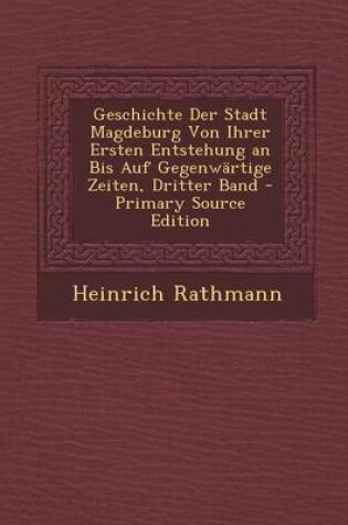 Cover of Geschichte Der Stadt Magdeburg Von Ihrer Ersten Entstehung an Bis Auf Gegenwartige Zeiten, Dritter Band