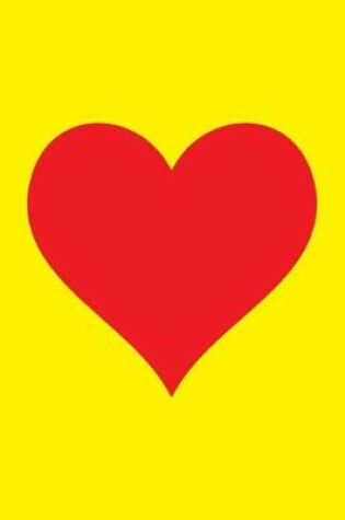 Cover of 100 Page Blank Notebook - Red Heart on Yellow