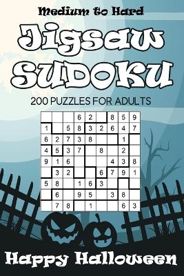 Book cover for Medium to Hard Jigsaw Sudoku Happy Halloween