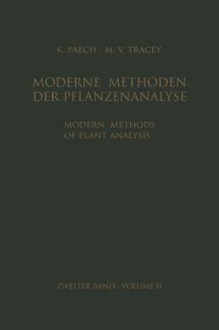 Cover of Modern Methods of Plant Analysis / Moderne Methoden Der Pflanzenanalyse