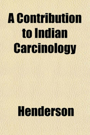 Cover of A Contribution to Indian Carcinology