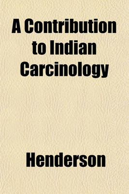 Book cover for A Contribution to Indian Carcinology