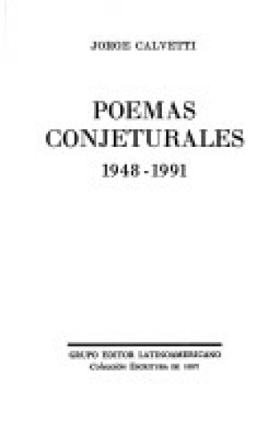 Cover of Poemas Conjeturales, 1948-1991