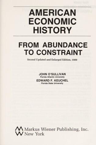 Cover of American Economic History