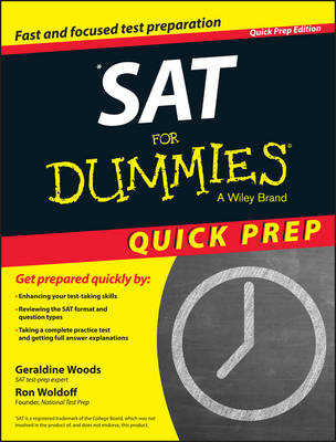 Book cover for SAT For Dummies 2015 Quick Prep