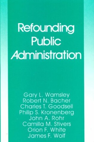 Cover of Refounding Public Administration