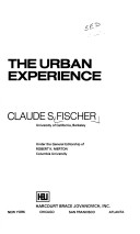 Book cover for Urban Experience