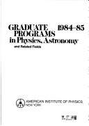 Book cover for Graduate Programs in Physics Astronomy & Related Fie