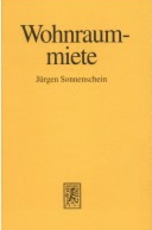 Cover of Wohnraummiete