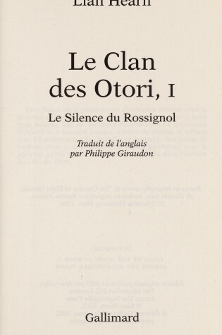 Cover of Le clan des Otori 1/Le silence du rossignol