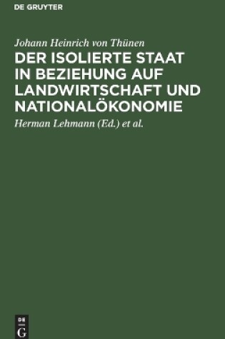 Cover of Der Isolierte Staat in Beziehung Auf Landwirtschaft Und National�konomie
