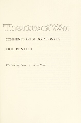 Cover of Theatre of War