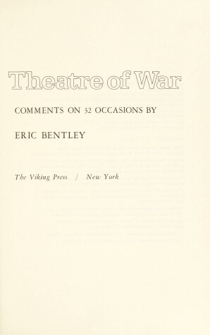 Book cover for Theatre of War