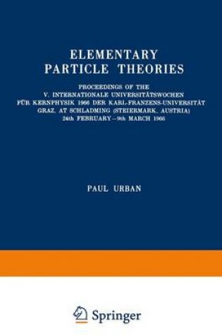 Cover of Elementary Particle Theories