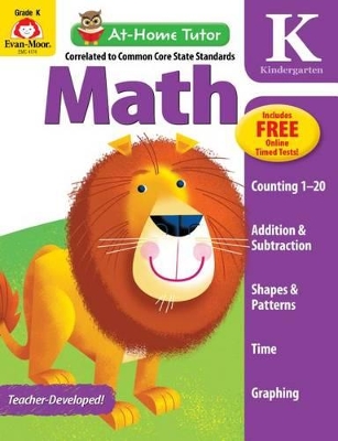 Book cover for At-Home Tutor: Math, Kindergarten Workbook