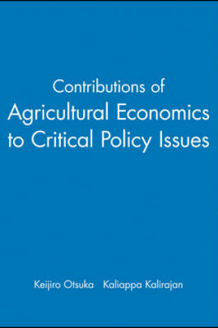 Cover of Contributions of Agricultural Economics to Critical Policy Issues