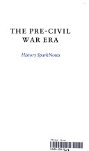 Book cover for Pre-Civil War (Sparknotes History Note)