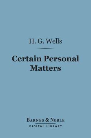 Cover of Certain Personal Matters (Barnes & Noble Digital Library)