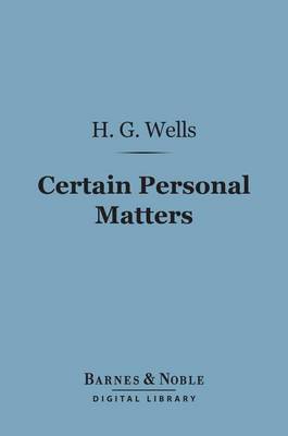 Book cover for Certain Personal Matters (Barnes & Noble Digital Library)
