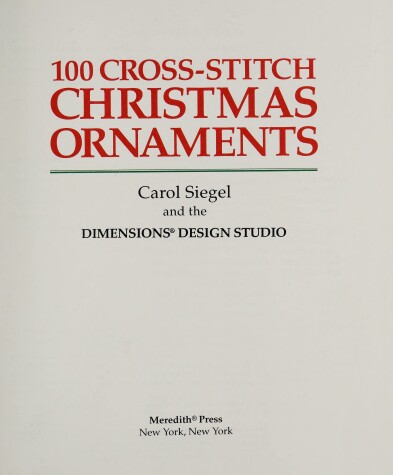 Book cover for 100 Cross Stitch Christmas Ornaments