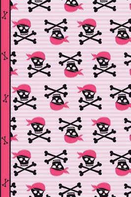 Book cover for Pink Pirate Girl Skulls and Bones Dot Grid Paper