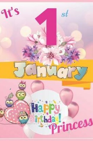 Cover of It's 1st January Happy Birthday Princess Notebook Journal