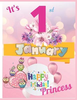 Book cover for It's 1st January Happy Birthday Princess Notebook Journal