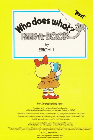 Cover of Peek-A-Book Who Does