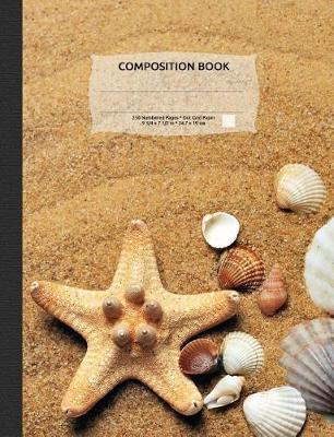 Book cover for Sand & Seashells Composition Notebook, Dotted Grid Paper