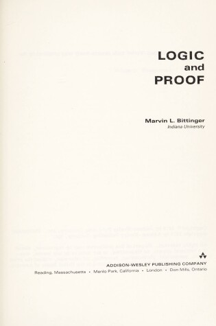 Cover of Logic and Proof