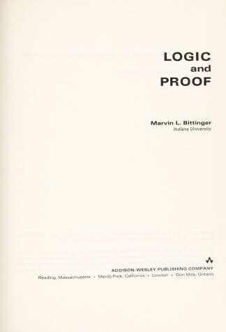 Book cover for Logic and Proof