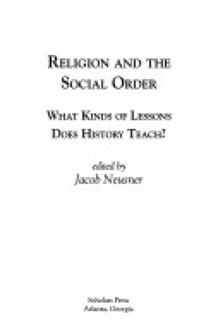 Cover of Religion and the social Order