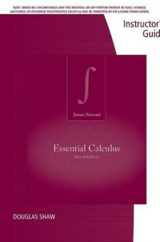 Cover of Ig Essentl Calculus 2e
