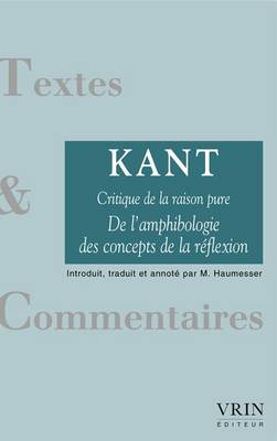 Book cover for de l'Amphibologie Des Concepts de la Reflexion (Critique de la Raison Pure)