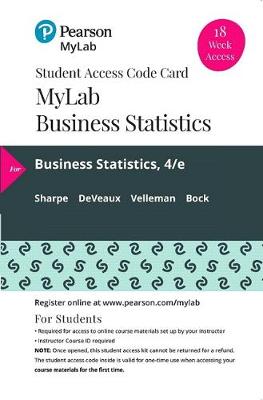 Book cover for Mylab Statistics with Pearson Etext -- 18 Week Standalone Access Card -- For Business Statistics