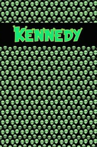 Cover of 120 Page Handwriting Practice Book with Green Alien Cover Kennedy