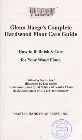 Cover of Glenn Haege's Complete Hardwood Floor Care Guide