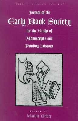 Book cover for Journal of the Early Book Society