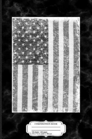 Cover of Greyed Out Us American Flag Composition Notebook