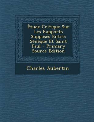 Book cover for Etude Critique Sur Les Rapports Supposes Entre