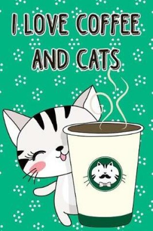 Cover of Journal Notebook Cat With Cup of Coffee - Green