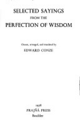 Cover of Selected Sayings from the Perfection of